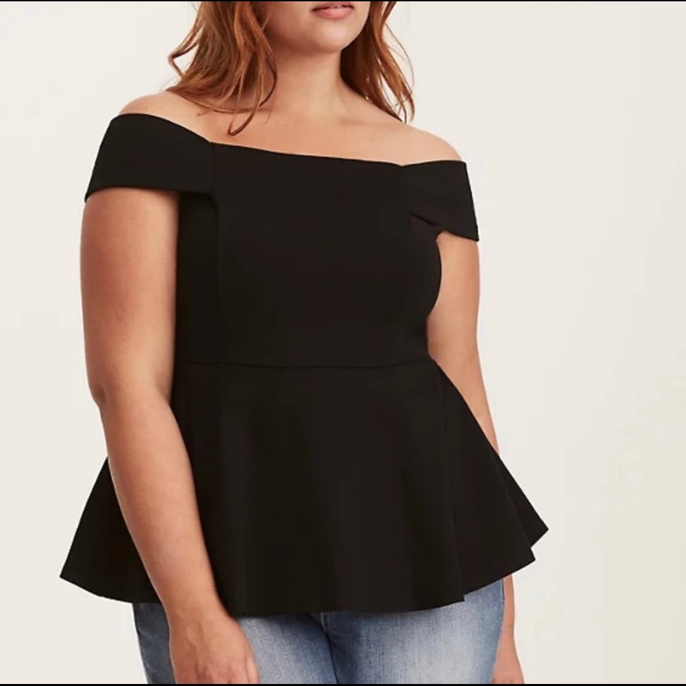 Torrid size 2 off the shoulder peplum top